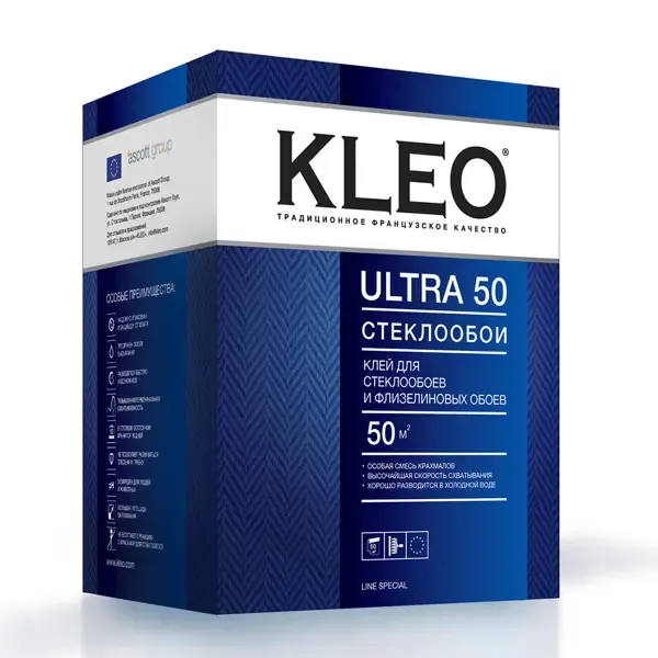 Клей для стеклянных и флизелиновых обоев Kleo 070 ULTRA 50 wb 50 м² KLEO None
