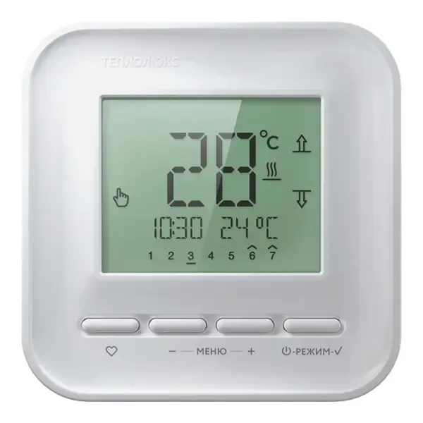 Терморегулятор для теплого пола Теплолюкс ТР 520 цифровой, 3500 Вт, цвет белый