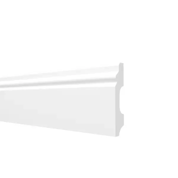 Плинтус напольный ударопрочный влагостойкий под покраску Decor-Dizayn DD27 1.3x200 см цвет белый