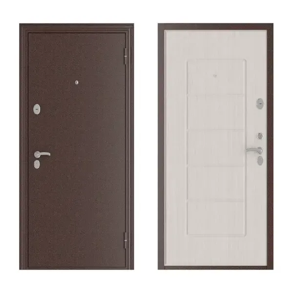 Входная дверь Мега Home 205х97см сталь правый коричневый
