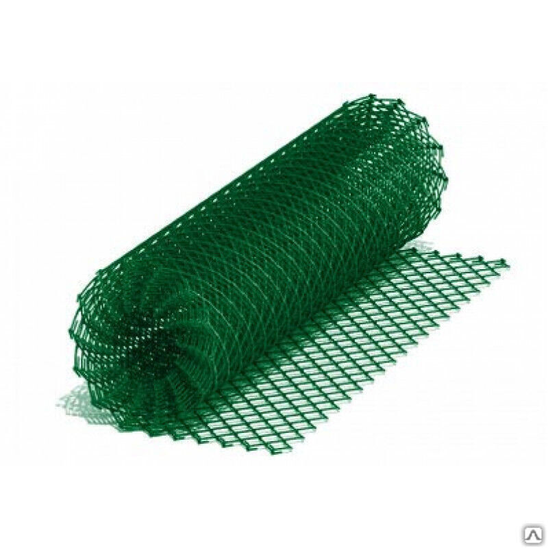 Сетка стальная плетеная зеленая (покрытие ПНД) 50х50 мм 2,5 мм