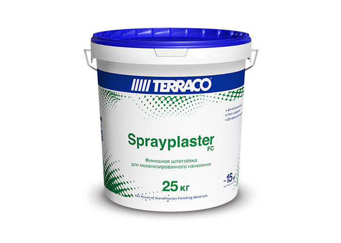 Финишная шпаклевка для машинного нанесения Terraco Sprayplaster acrilic Finishcoat FC 25 кг ведро 6341025