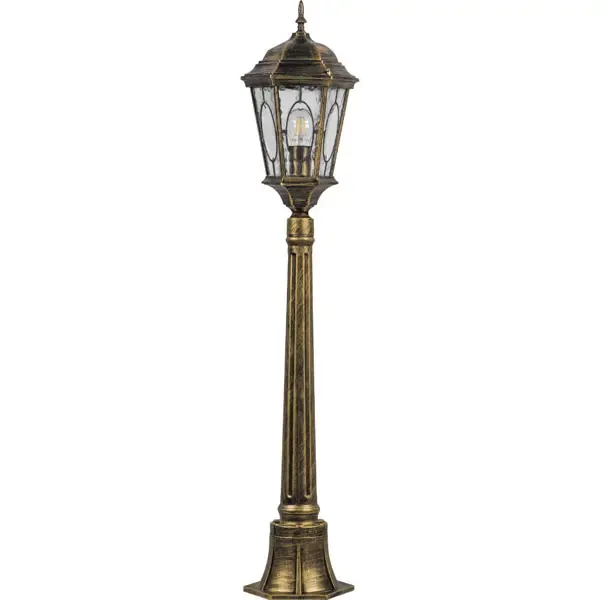 Светильник садово-парковый Feron PL155 столб шестигранный 60W E27 230V, черное золото