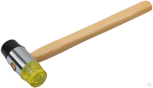 Молоток рихтовочный, 25 мм (пластик/резина), деревянная рукоятка 