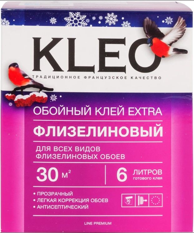 Клей для флизелиновых обоев KLEO EXTRA +20% бесплатно, 290 гр (20шт/кор)