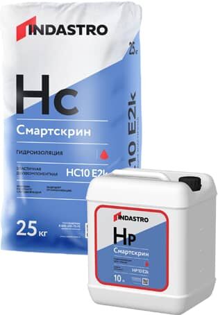 Гидроизоляция эластичная Indastro Смартскрин HP10 E2k 10л (36шт/пал) 2-й компонент