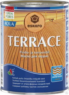 Масло для террас водоразбавимое "Eskaro Terrace Aqua" бесцветный 0,9л 