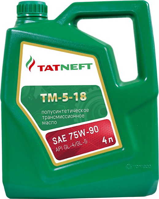 Масло Татнефть трансмиссионное ТМ 5-18 75W-90 GL-4/GL-5 (полусинтетика) 4 л