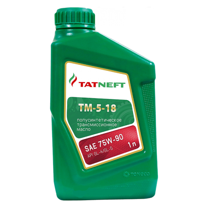 Масло Татнефть трансмиссионное ТМ 5-18 75W-90 GL-4/GL-5 (полусинтетика) 1 л
