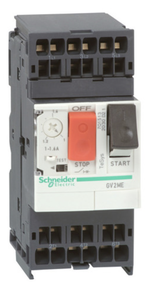GV2ME063 Силовой автомат для защиты двигателя Schneider Electric TeSys GV2 1.16А 3P, термомагнитный рас