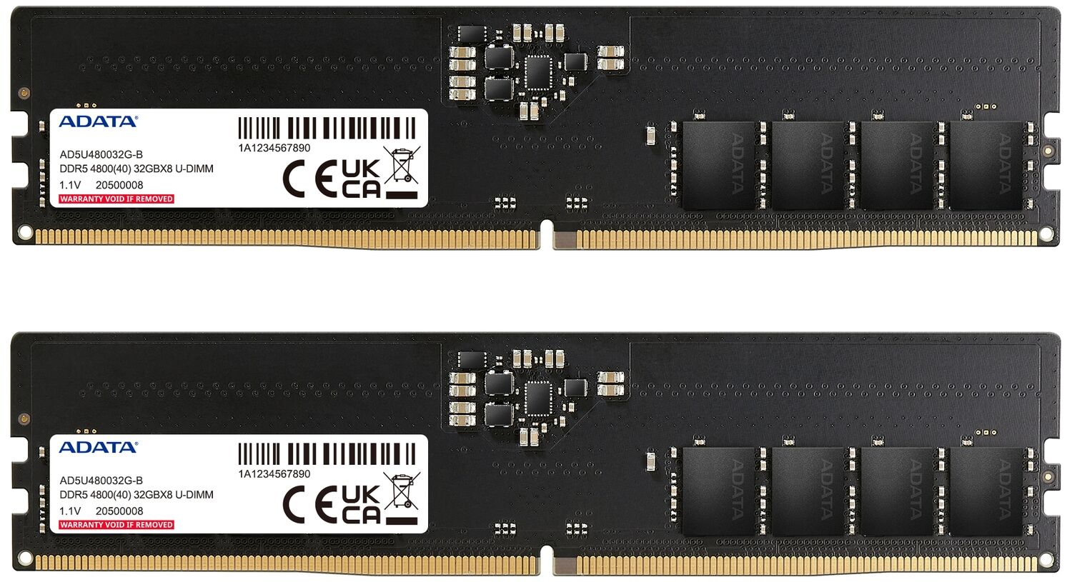 Оперативная память Adata Adata AD5U480032G-DT/32GB / PC5-38400 DDR5 UDIMM-4800MHz DIMM/в комплекте 2 модуля