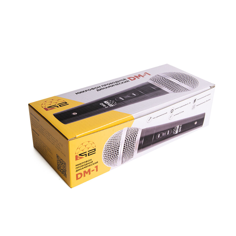 Микрофон проводной B52 DM-1 (динамический, 85Дб, 100-12000Гц, кабель 3м, jack 6,3 мм) 5