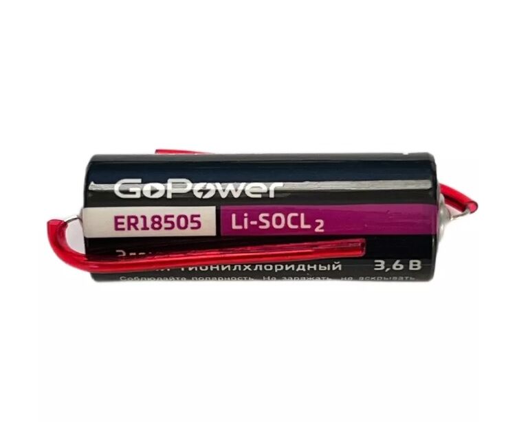 Элемент питания ER18505 PK1 Li-SOCl2 3.6V с выводами GoPower 1