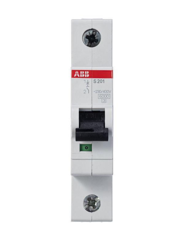 ABB Выключатель автоматический модульный 1п C 20А 6кА S201 C20 ABB 2CDS251001R0204