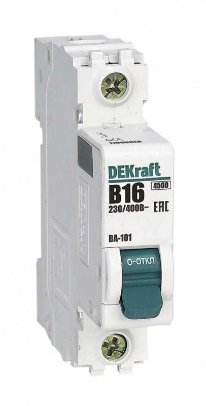 DEKraft Выключатель автоматический модульный 1п B 16А 4.5кА ВА-101 DEKraft 11006DEK