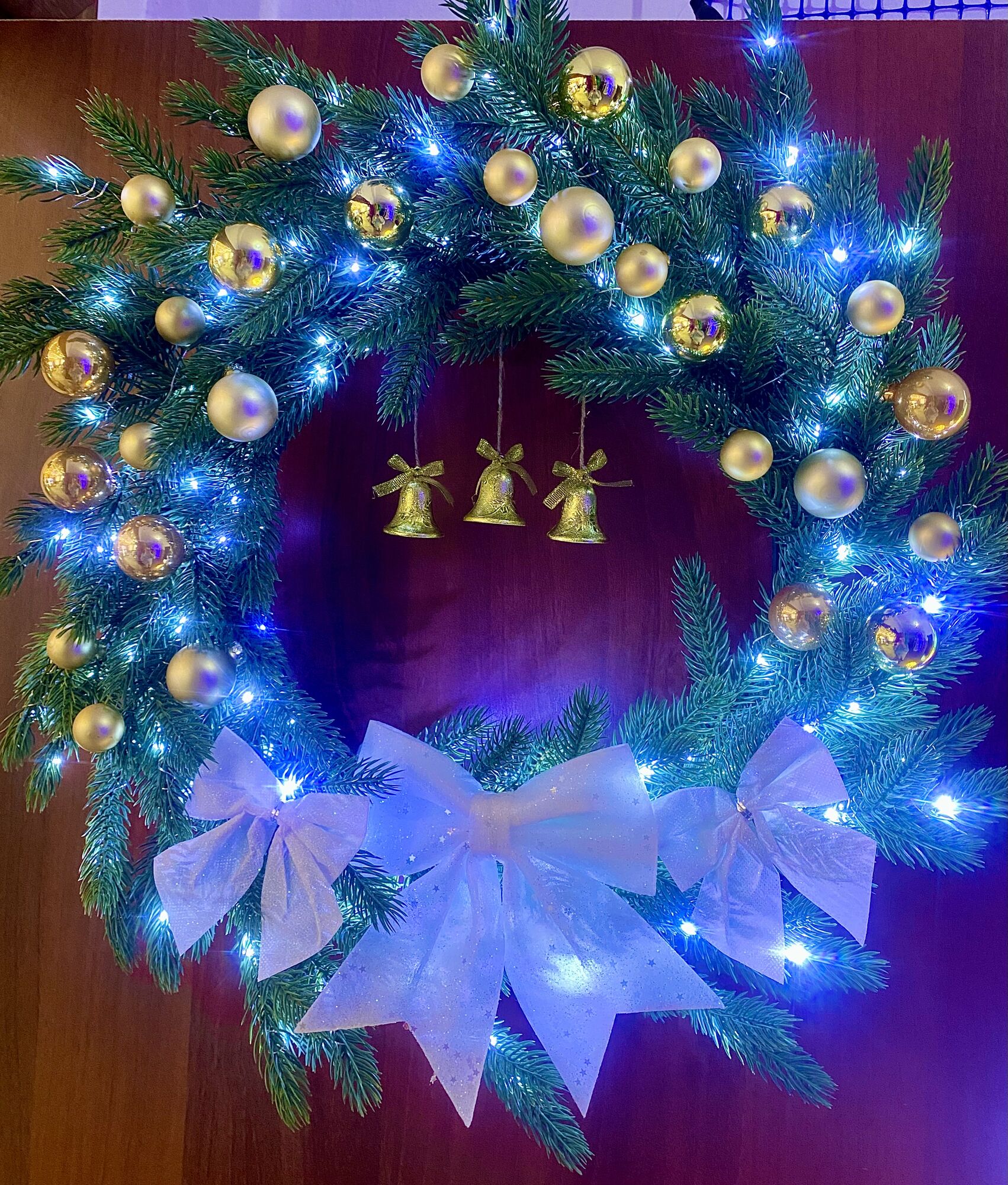 Венок новогодний 65 см. 200 LED. фото 2