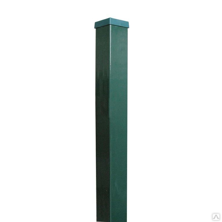 Столб заборный 48х48х1,2 мм, цинк + порошок, 2,3 м