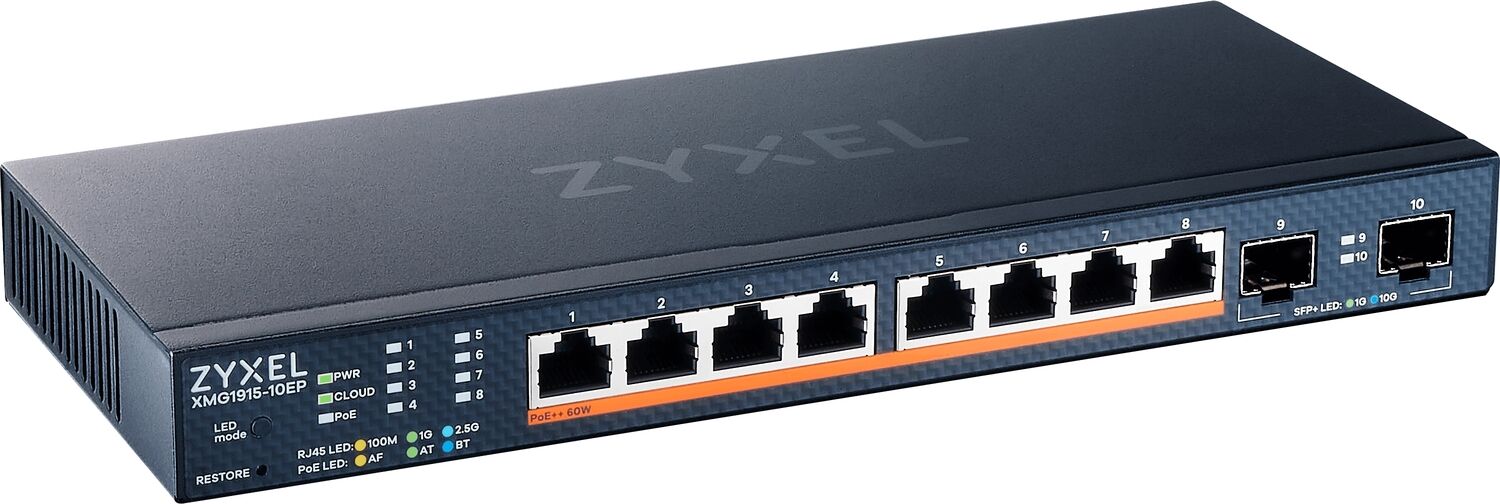 Коммутатор ZyXEL ZyXEL NebulaFlex XMG1915-10EP XMG1915-10EP-EU0101F/PoE 130Вт./Управляемый Layer 3