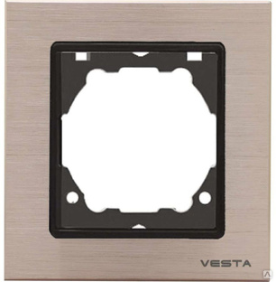 Рамка 1-я Vesta-Electric Exclusive Champagne Metallic 