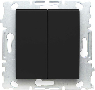 Выключатель Vesta-Electric Black двухклавишный без рамки 