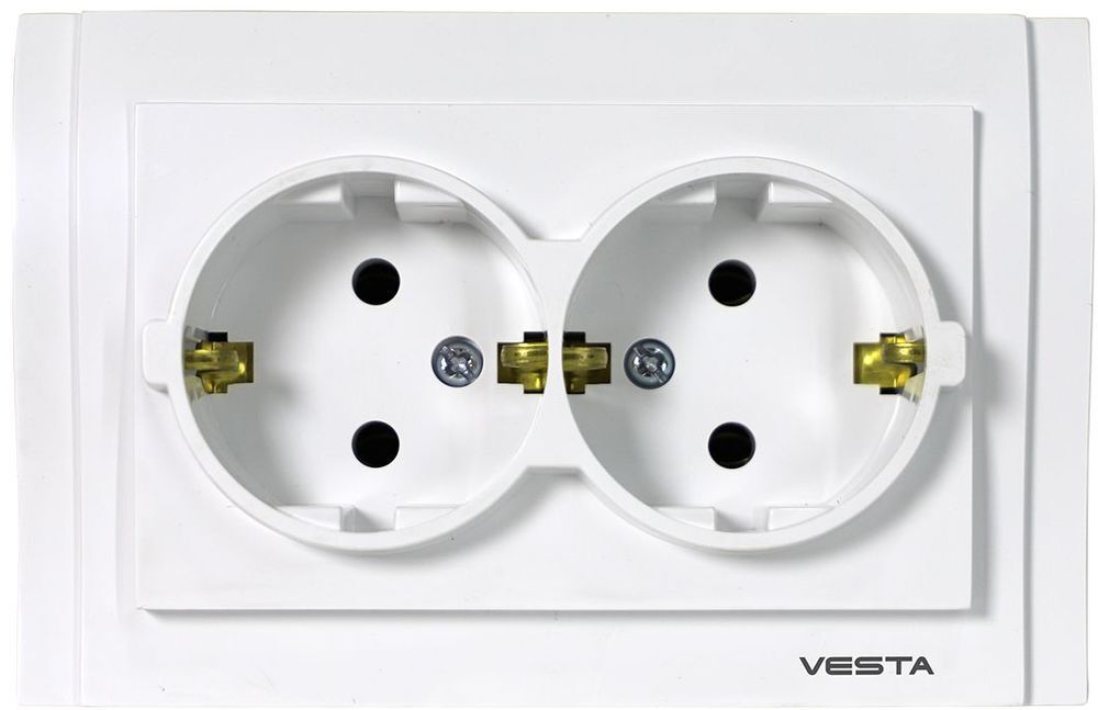 Розетка Vesta-Electric Verona двойная c заземлением