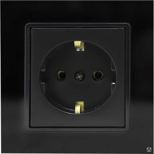 Розетка Vesta-Electric Exclusive Black одинарная с заземлением 