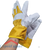 Перчатки спилковые комбинированные утепленные серо-желтые #3