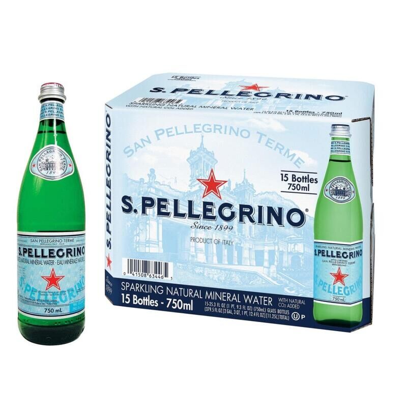 Вода минеральная газированная San Pellegrino 0.75 л (15 штук в упаковке) S.Pellegrino