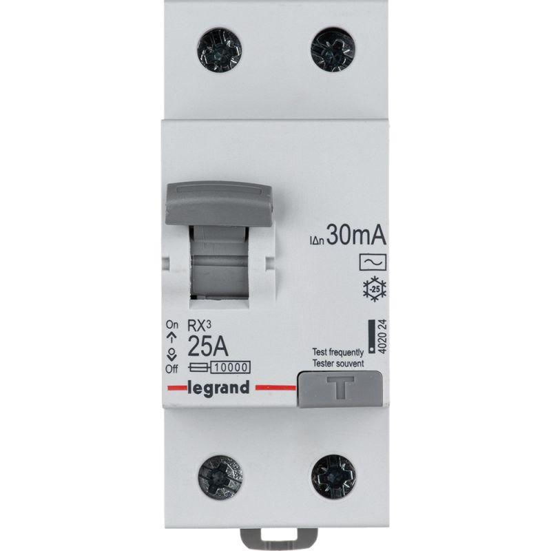 Legrand Выключатель дифференциального тока (УЗО) 2п 25А 30мА тип AC RX3 Leg 402024