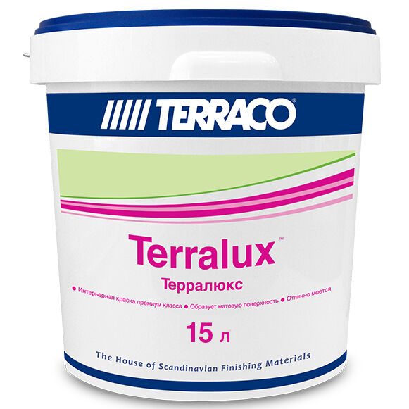 Краска акриловая Terralux Pastel 15л (23,36кг) (24)универсальная ,матовая
