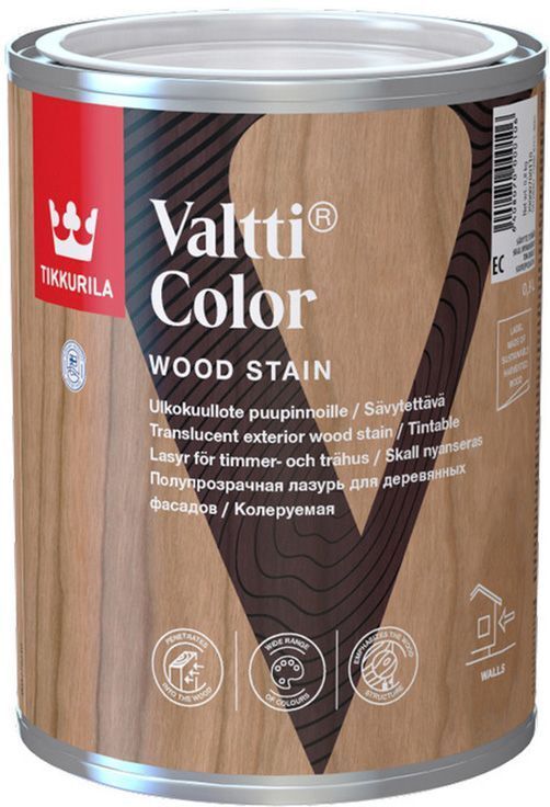 ТИККУРИЛА Валтти Колор лазурь для деревянных фасадов (0,9л) / TIKKURILA Valtti Color лазурь для деревянных фасадов (0,9л