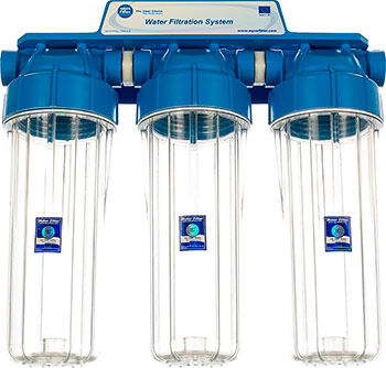 Сборка из трех прозрачных корпусов для холодной воды Aquafilter 10SL, 1/2'', FHPRCL12-B-TRIPLE, 466 10SL 1/2'' FHPRCL12-