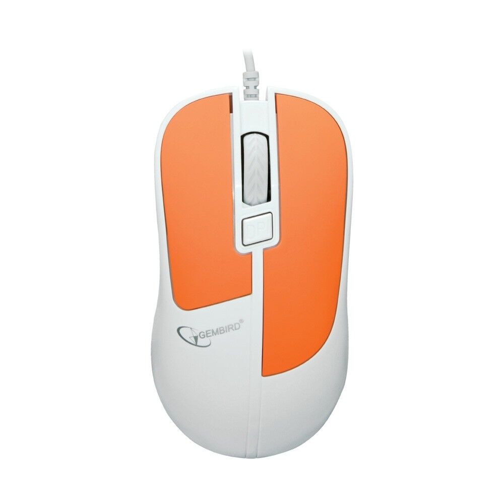 Мышь компьютерная "Gembird" MOP-410-O, USB, 3кн.+колесо кнопка, soft touch, 1600DPI, кабель 1,5м, оранжевый