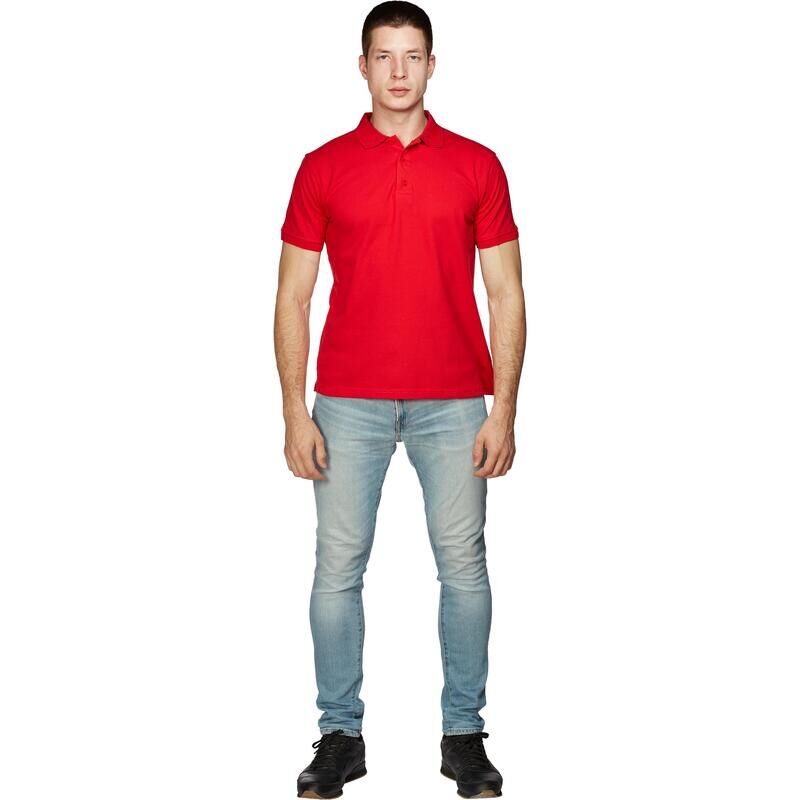 Рубашка Поло мужская красная с короткими рукавами (размер S, 190 г/кв.м) NoName