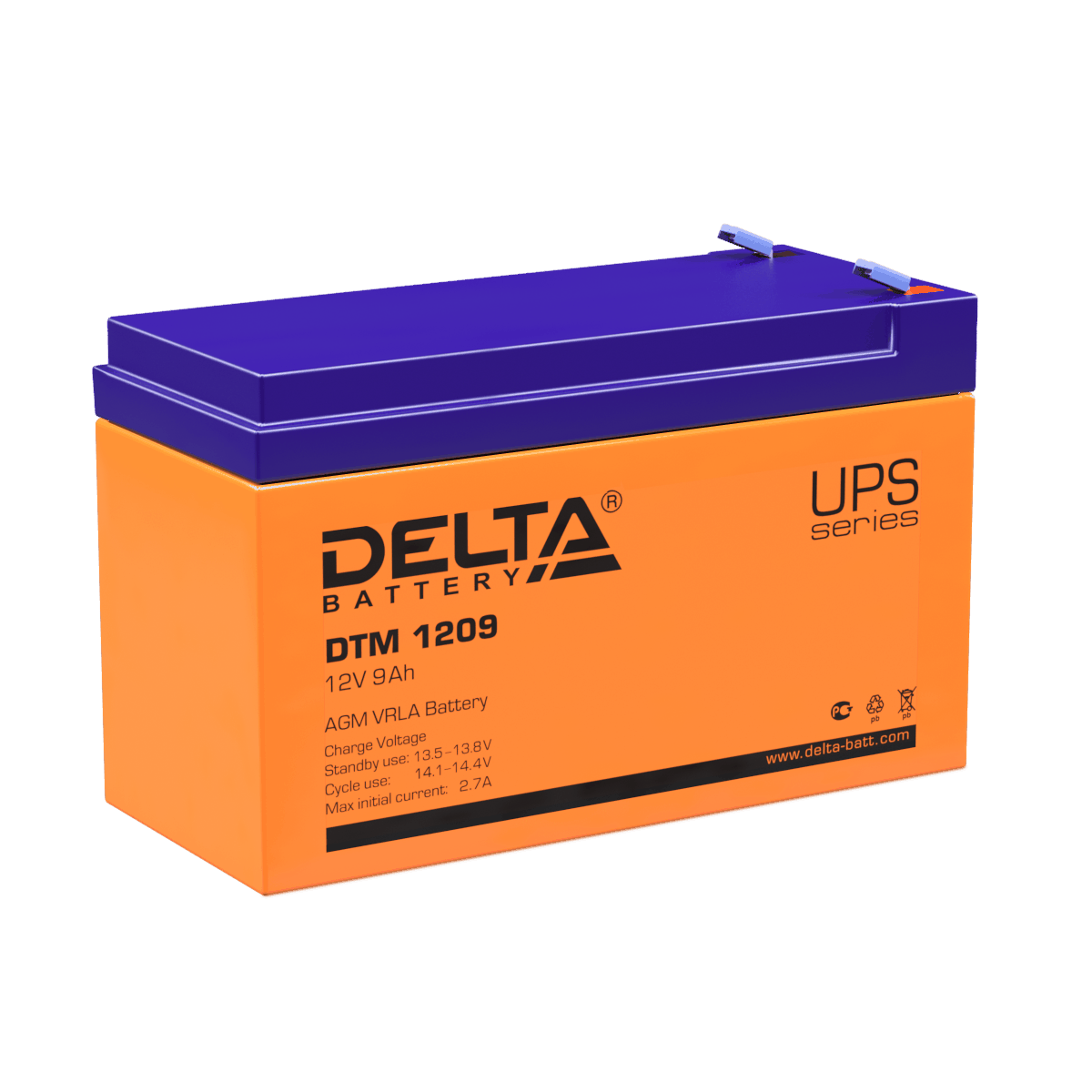 Аккумуляторная батарея 12-9 (12В, 9Ач) Delta DTM 1209