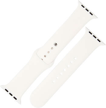 Ремешок силиконовый mObility для Apple watch - 38-40 мм (S3/S4/S5 SE/S6), белый для Apple watch - 38-40 мм (S3/S4/S5 SE/