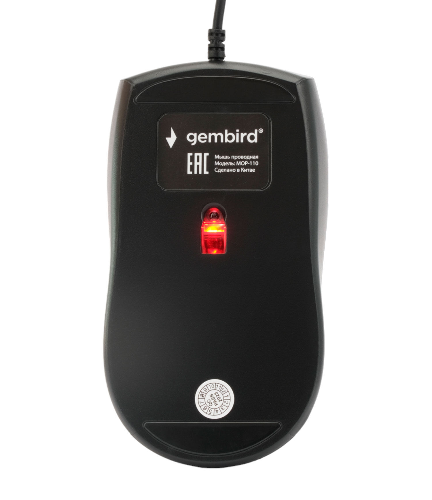 Мышь компьютерная "Gembird" MOP-110, USB, 2кн.+колесо кнопка, 1000DPI, кабель 1,8м, чёрный 5