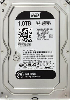 Жесткий диск HDD Western Digital Original SATA-III 1Tb WD1003FZEX Black (7200rpm) 64Mb 3.5''