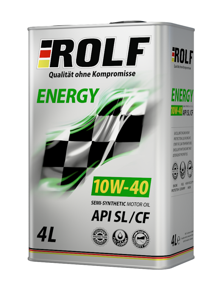 Масло моторное ROLF ENERGY SAE 10W-40, API SL/CF 4 л полусинтетическое