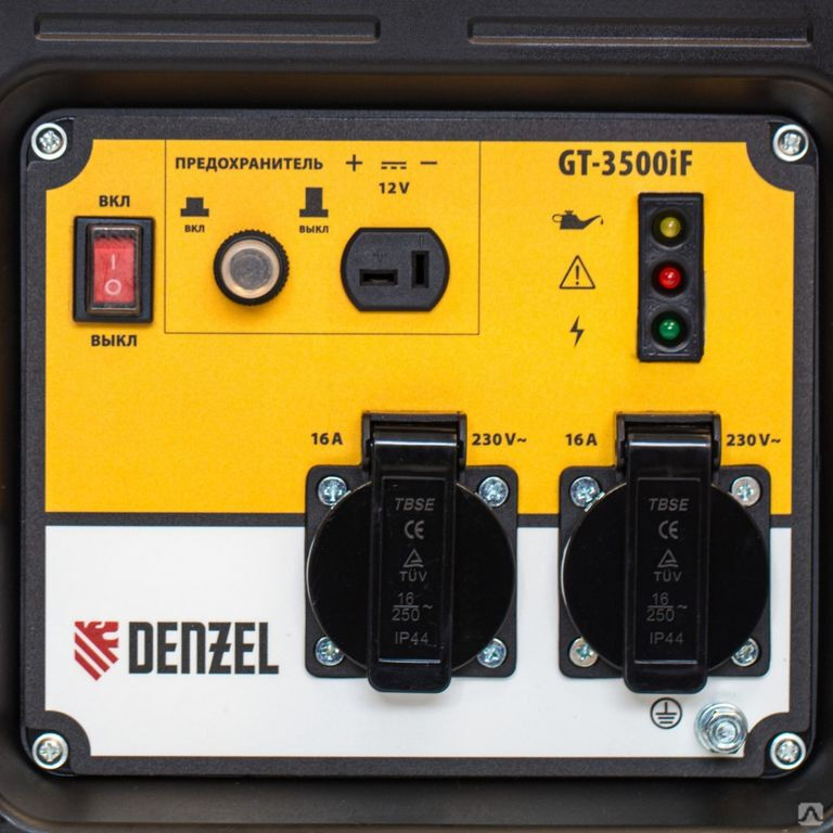 Генератор инверторный GT-3500iF 3.5 кВт 230 В бак 5 л ручной старт Denzel 8
