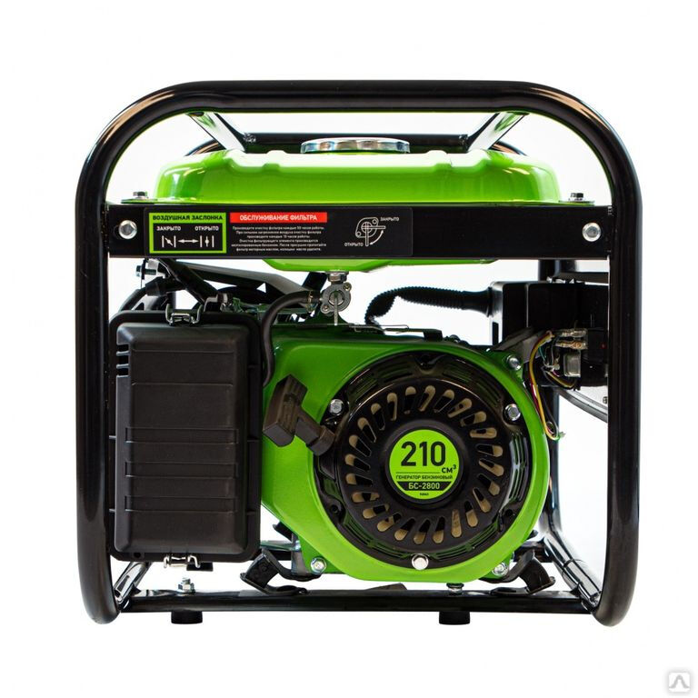 Генератор бензиновый БС-2800 2.5 кВт 230 В 15 л ручной стартер Сибртех 6
