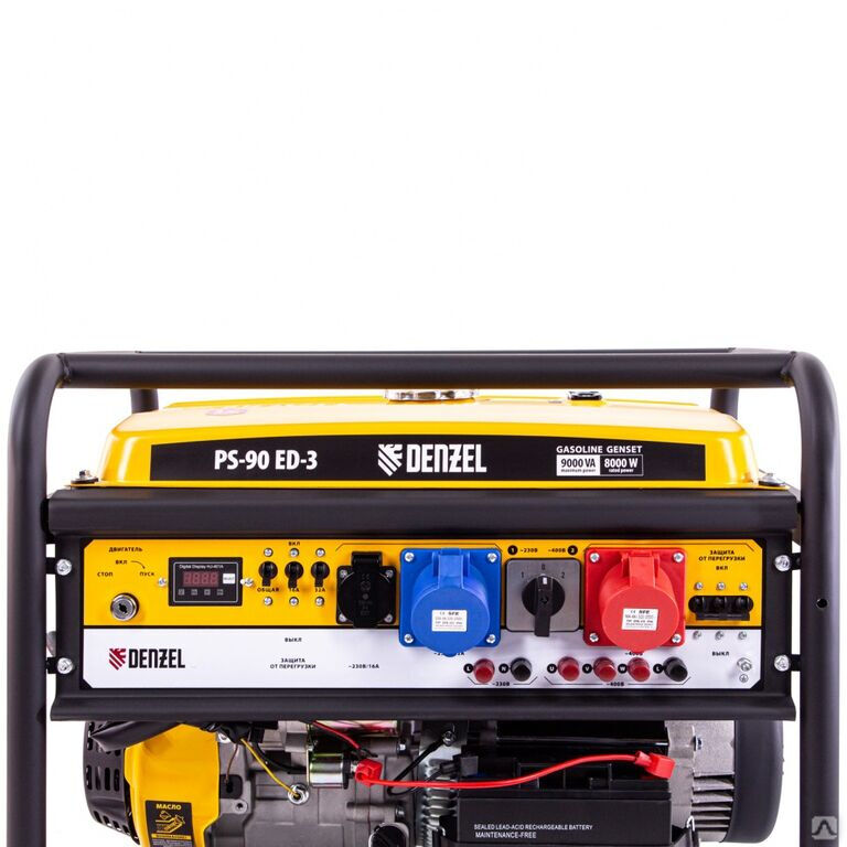 Генератор бензиновый PS 90 ED-3 9.0 кВт 230 В/400 В 25 л в кожухе Denzel 4
