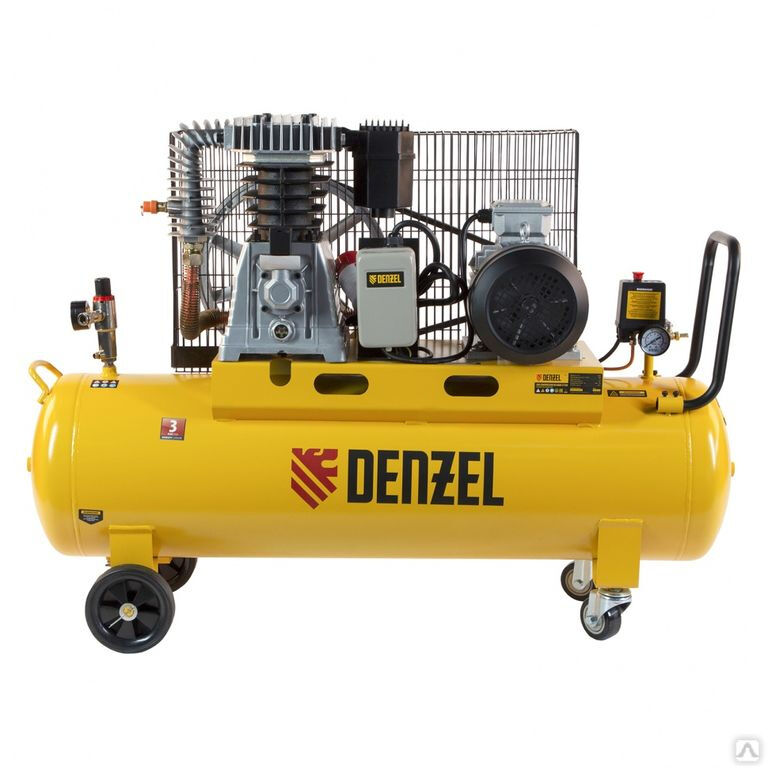 Компрессор воздушный ременный привод BCI4000-T/100 4.0 кВт 690 л/мин Denzel 6