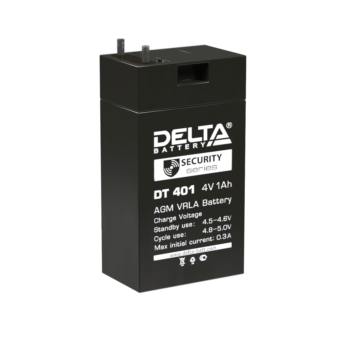 Аккумуляторная батарея 4-1 (4В, 1Ач) Delta DT401