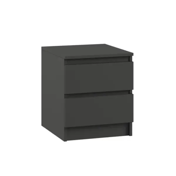 Тумба прикроватная Клик мебель 40x55.4x42 см 2 ящика ЛДСП цвет черный