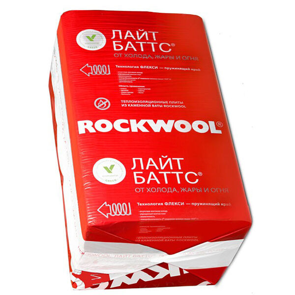 Утеплитель Rockwool Лайт Батс (1000x600x70) 8плит/4,8м2/0,336м3