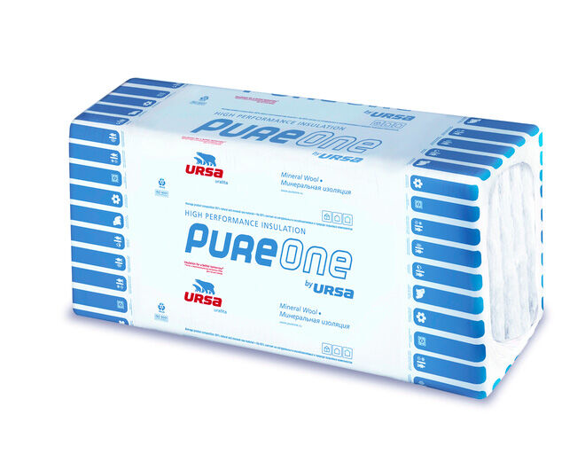 Утеплитель Урса 34PN PureOne | 1250*600*50 | плита | 0,45 м3 | 9 м2