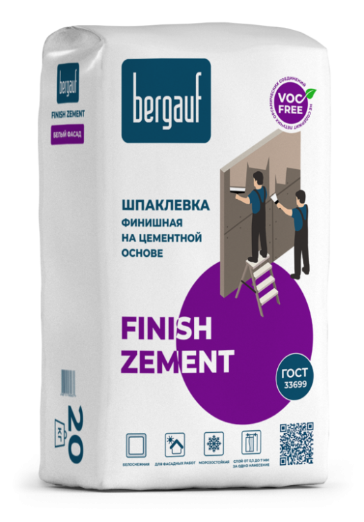 Шпатлевка Bergauf Finish Zement финишная на цементной основе (20 кг)/64