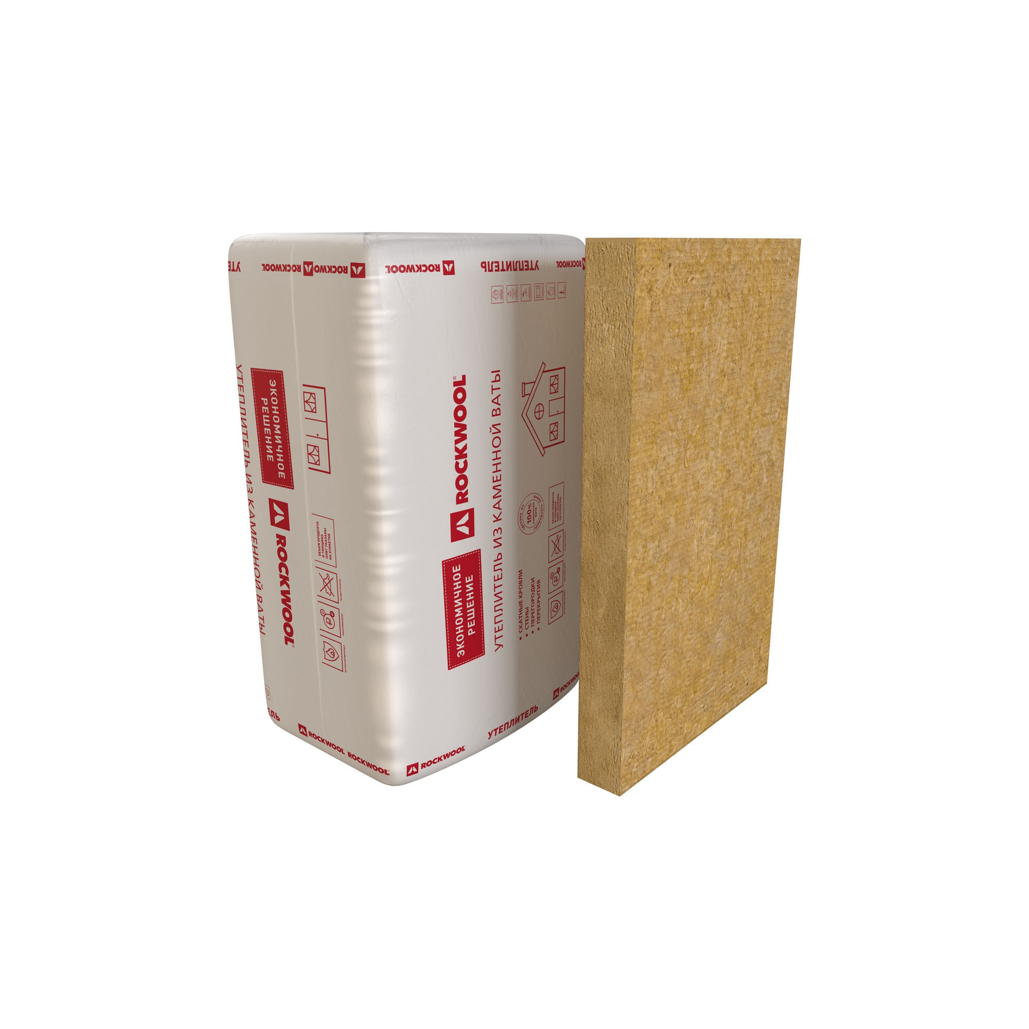 Утеплитель Rockwool Эконом 50x600x1000 мм уп 12 шт 7,2 м2 0,36м3, цена в  Челябинске от компании Базовый элемент