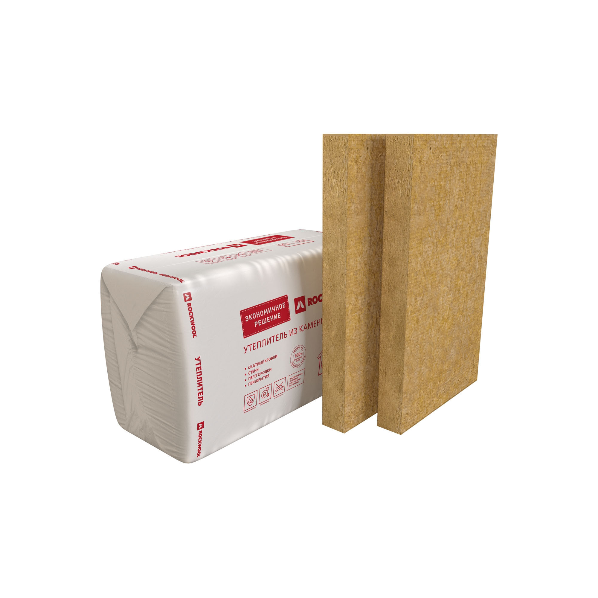 Утеплитель Rockwool Эконом 50x600x1000 мм уп 12 шт 7,2 м2 0,36м3, цена в  Челябинске от компании Базовый элемент